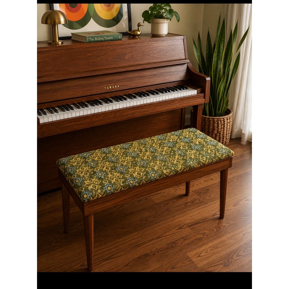 Vintage needle point   Piano bench size